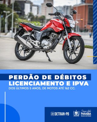 Arte - Perdão de débitos tributários motos 162cc
