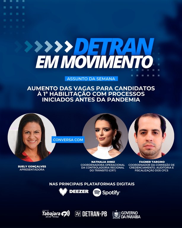 Suely Gonçalves, Nathalia Diniz e Fagner Targino.
