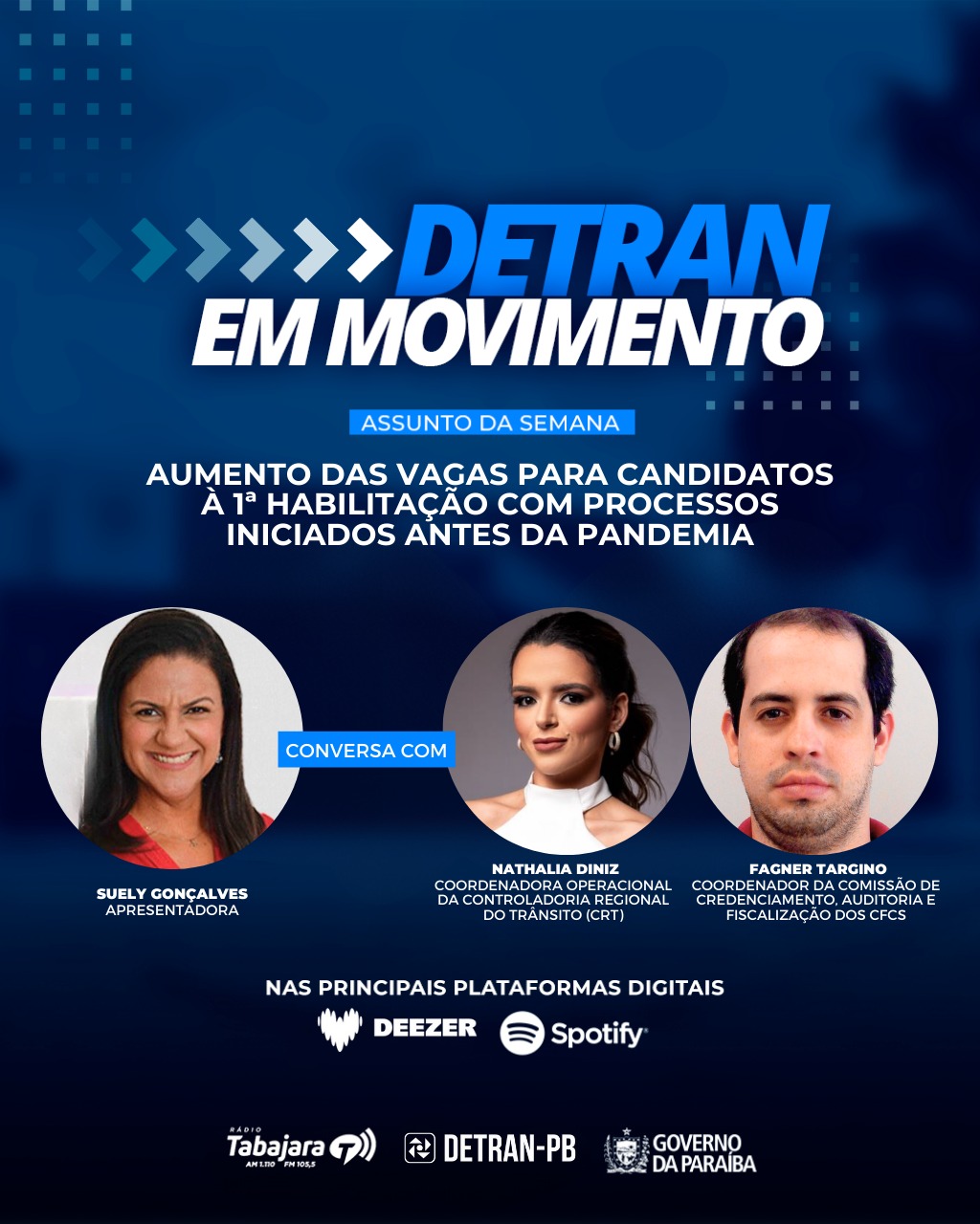 Suely Gonçalves, Nathalia Diniz e Fagner Targino.